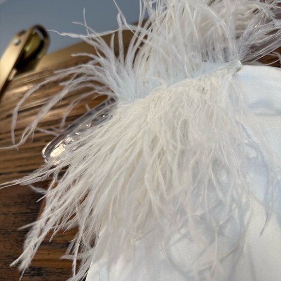 MacDuggal White Feather-Trimmed Gown 68137, White NWT - Picture 8 of 10